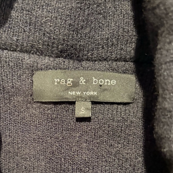 Rag & Bone navy wool blend quiltec button-up sweater jacket shawl collar S - Picture 5 of 6